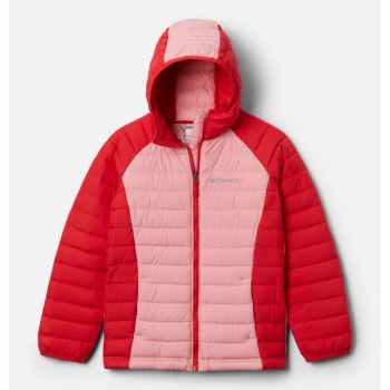 Columbia Powder Lite Hooded, Chamarras Rojos Rosas Morados Para Niña | 324578-YGT